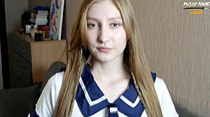 petite teen skirt creampie after massage fingering