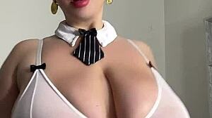 milf wife huge saggy natural tits craves two monster cocks 😍🍆.