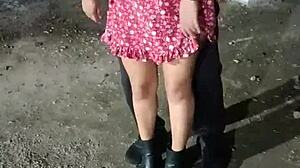 mexicana tattoo slut gives halloween handjob blowjob to horny stranger