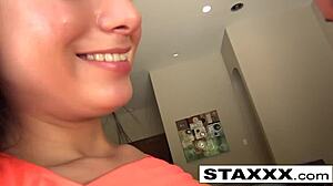 Lilly tells Olivia to eat her pussy during this sweaty lesbian workout