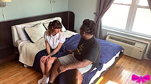 dakota marr's pigtail schoolgirl roleplay turns into bbc pounding coercion