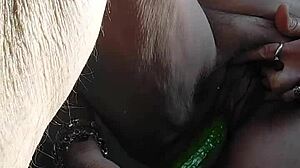 hey oma, your hairy pussy stuffed with cucumber looks wild!