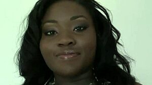 Wanna see black babe swallow ebony cum load?