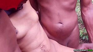 five horny african ebony farmers moan loud taking big cocks outdoors