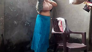 big tits indian wife soaps wet pussy outdoors in garden bath!