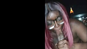 Redhead gags deep on huge black cock facial in sky suite