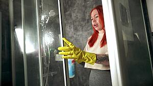 cleaning the shower turns into hardcore pounding sex