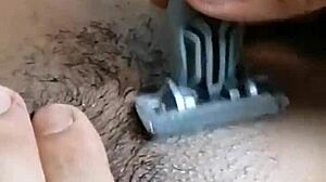 Hairy pussy masturbation creampie then full shave juanlatino4 closeup