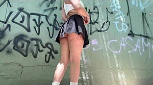 Argentinian teen prostitute struts street with anal plug pov