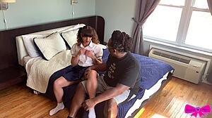 dakota marr's pigtail schoolgirl roleplay turns into bbc pounding coercion