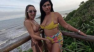 priscila and nicoly's wild public beach fuck frenzy exposed