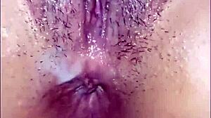 Hairy pussy masturbation creampie then full shave juanlatino4 closeup