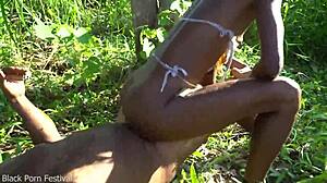 skinny black girl rides tribe cock like insatiable sextoy slut