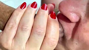 金髪熟女がチンポしゃぶりたがって喉奥ザーメン満杯！