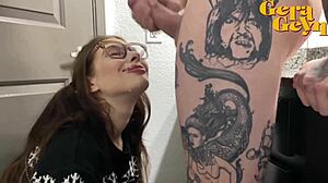 Gera Geyn's Sloppy Blowjobs End in Creampie Cum Eating