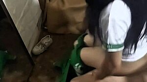 please don't tell my boyfriend you creampied my tight student pussy hard in mirror