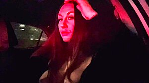 check out this italian milf flashing juicy tits in car