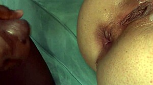 Big tits brunette milf gapes ass on toy and cock