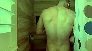 Behind Scenes: Tall Muscular Brunette Fingers for Porn Shoot Prep