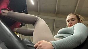 bbw teen fat ass anal fingered to extreme orgasm in public gym