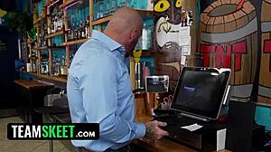 Redhead Submissive Newbie Boss Uniform Pierced Nipples Ride