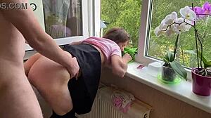 skinny college classmate moans surprised by my monster cock pounding