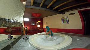 Mia Niqab Swallows Pussy Juice To Mouth In Jacuzzi