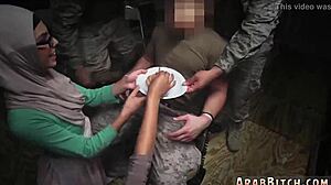 Petite Arab Teen Caught Sneaking Army Base Uniform