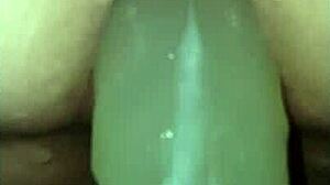 girl squats huge dildo pov fucking till she cums