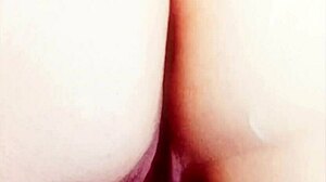 Mature wife spreads huge shaved pussy lips wide open