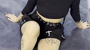 Tiny Emo Goth Teen Creampied After Interview!