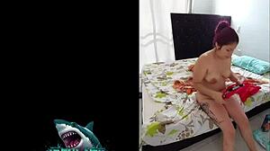 Neighbor shows off squirting shower skills to me?