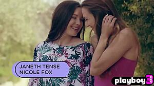 cute lesbian teens janeth tense and nicole fox strip naked and pose together