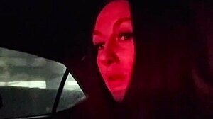 check out this italian milf flashing juicy tits in car