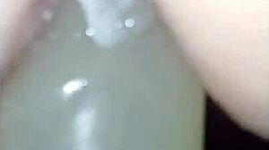 girl squats huge dildo pov fucking till she cums