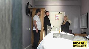 Yo, check this busty blonde sub get her pussy wrecked by hardcore toys!