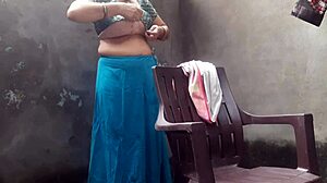 big tits indian wife soaps wet pussy outdoors in garden bath!