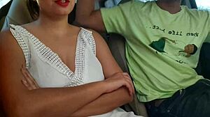 Sexy anal quickie with best friend gf in car dirty talk moaning tight pussy 😏🍑💦