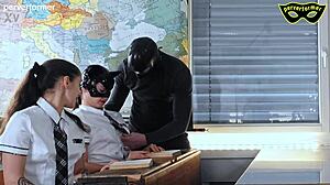 what if students turn the tables on their kinky teacher in a wild domination fight?