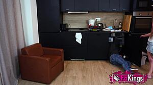 Spanish mommy Mery Lady finally fucks rough plumber dream cock