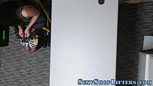 Tattooed small tits teen shoplifter caught rides cock hardcore reality hd