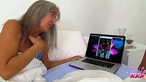 Amateur milfs tease full exposure with tan lines and licks