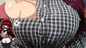 🤯 hot chubby redhead milf oils huge natural tits rides bwc dildo! 💦