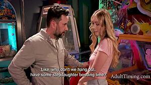 arcade tempts teenage stepdaughter into daddy's forbidden grasp