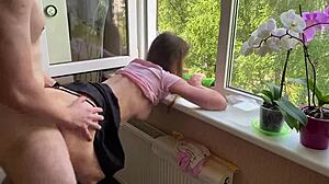 skinny college classmate moans surprised by my monster cock pounding