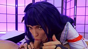 Raiden Shogun desperately scratches her wet slutty pussy