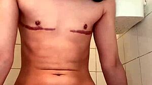 Bouncing hard on my huge dildo till orgasm