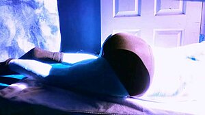 Sped-Up Skinny Snow Stretching In Briefs And Socks