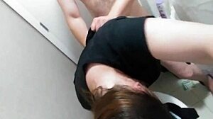 milf slut... we deepthroat and doggystyle fuck hard in the bathroom, oops!