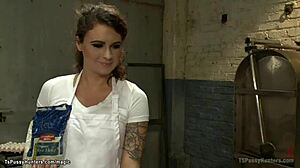 Shemale Dominates Blonde With Hard Anal Fuck In Black Stockings